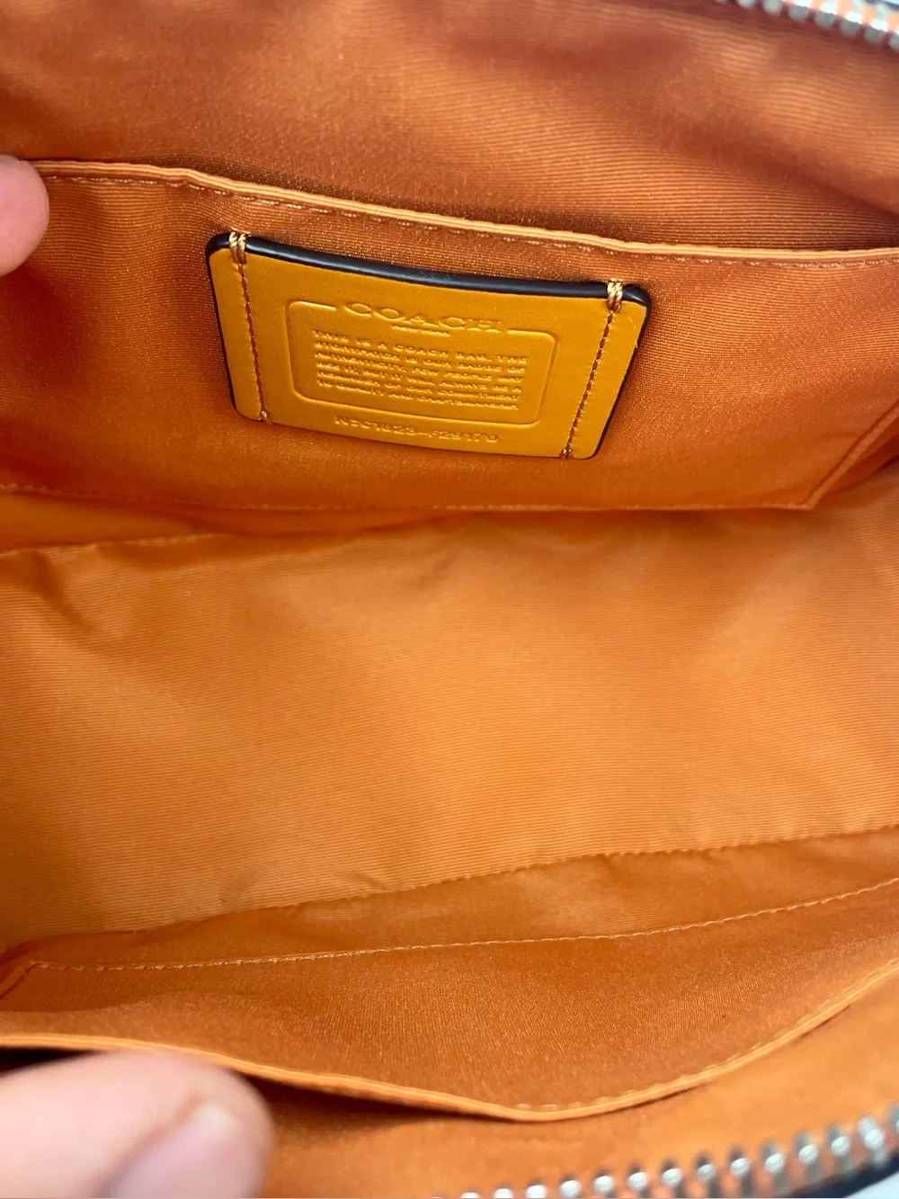 Coach Mini Satchel Metallic Tangerine Leather, NWT